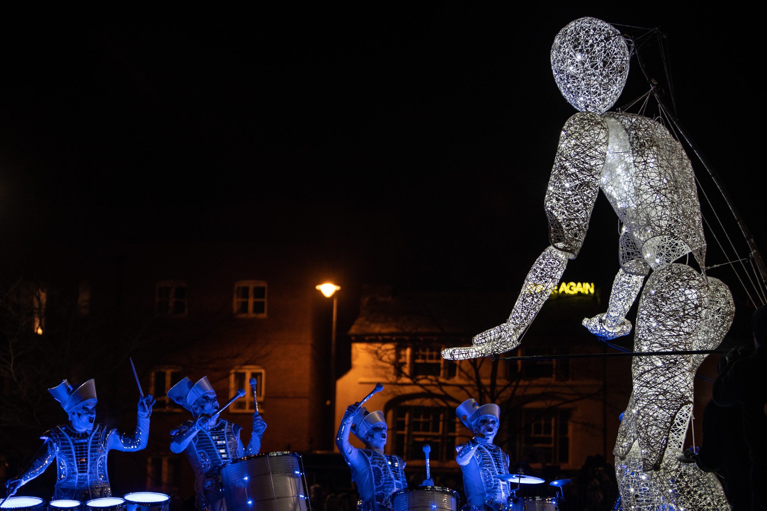 Sprudeln Festival Projections, Live Music and Choreographed Figure